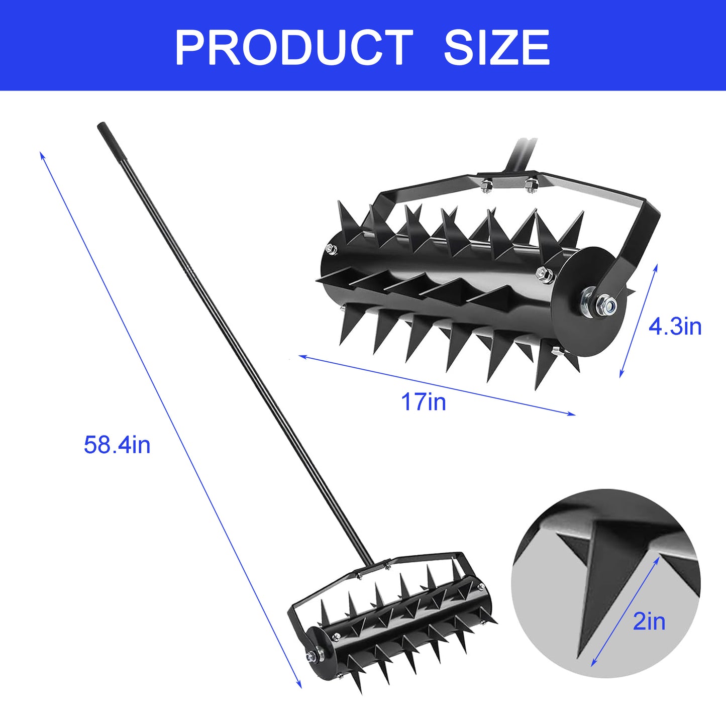 Lawn aerators, gardens, yards, loose soil in farmland,Gardening Lawn Aerator Tool, Upgraded Heavy Duty Aerator Lawn Soil Penetrator Spikes, for Garden Grass Patio Yard.