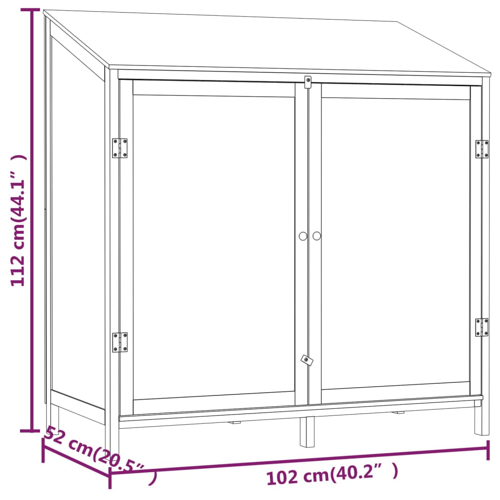 vidaXL Garden Shed White 40.2"x20.5"x44.1" Solid Wood Fir