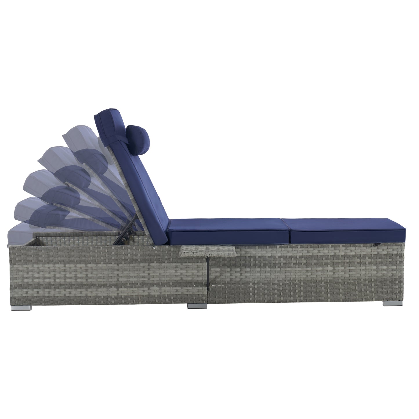 OUTDOOR  SOFA  PE RATTAN FURNITURE  DECK CHAIR GRAY RATTAN