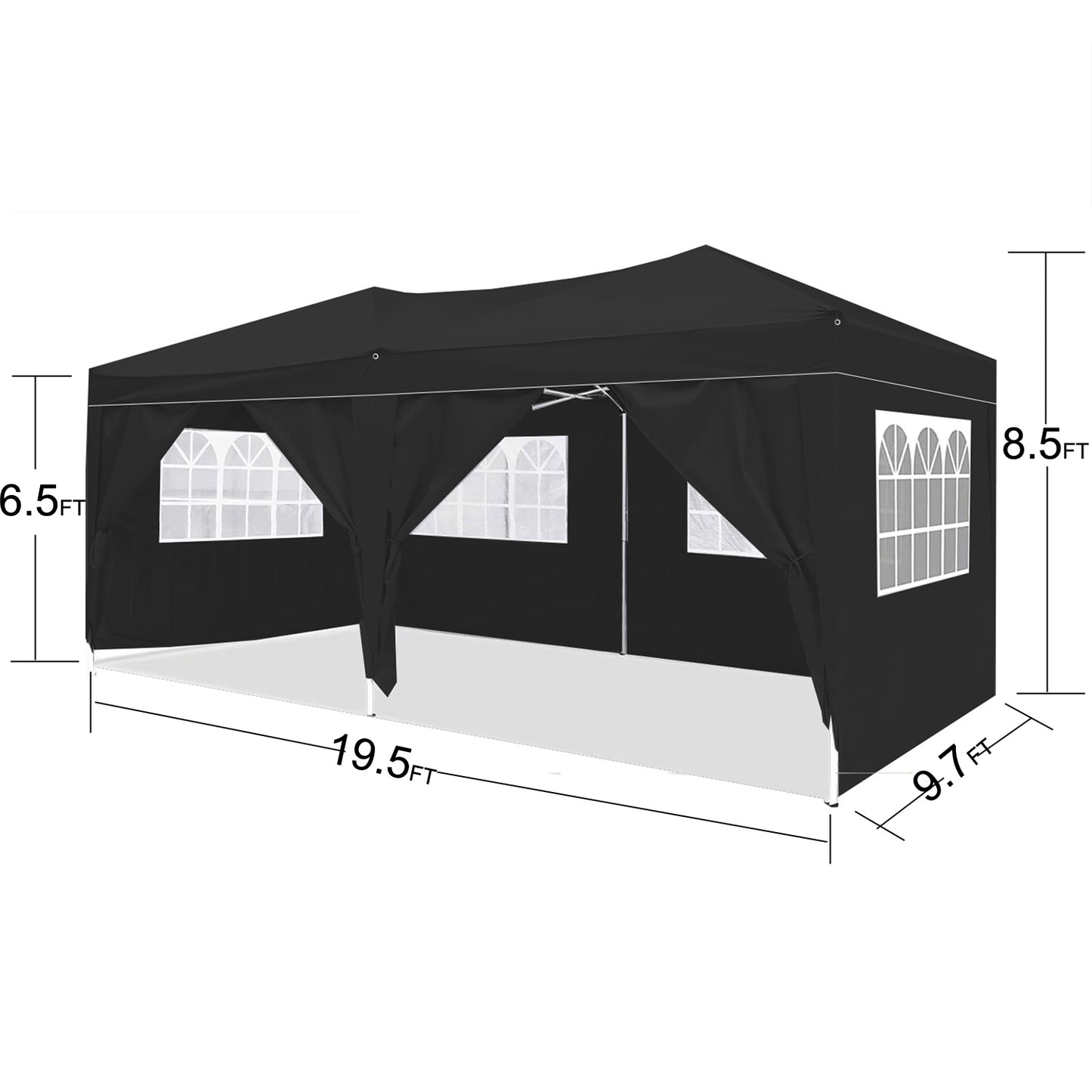 10'x20' EZ Pop Up Canopy Outdoor Portable Party Folding Tent with 6 Removable Sidewalls + Carry Bag + 4pcs Weight Bag