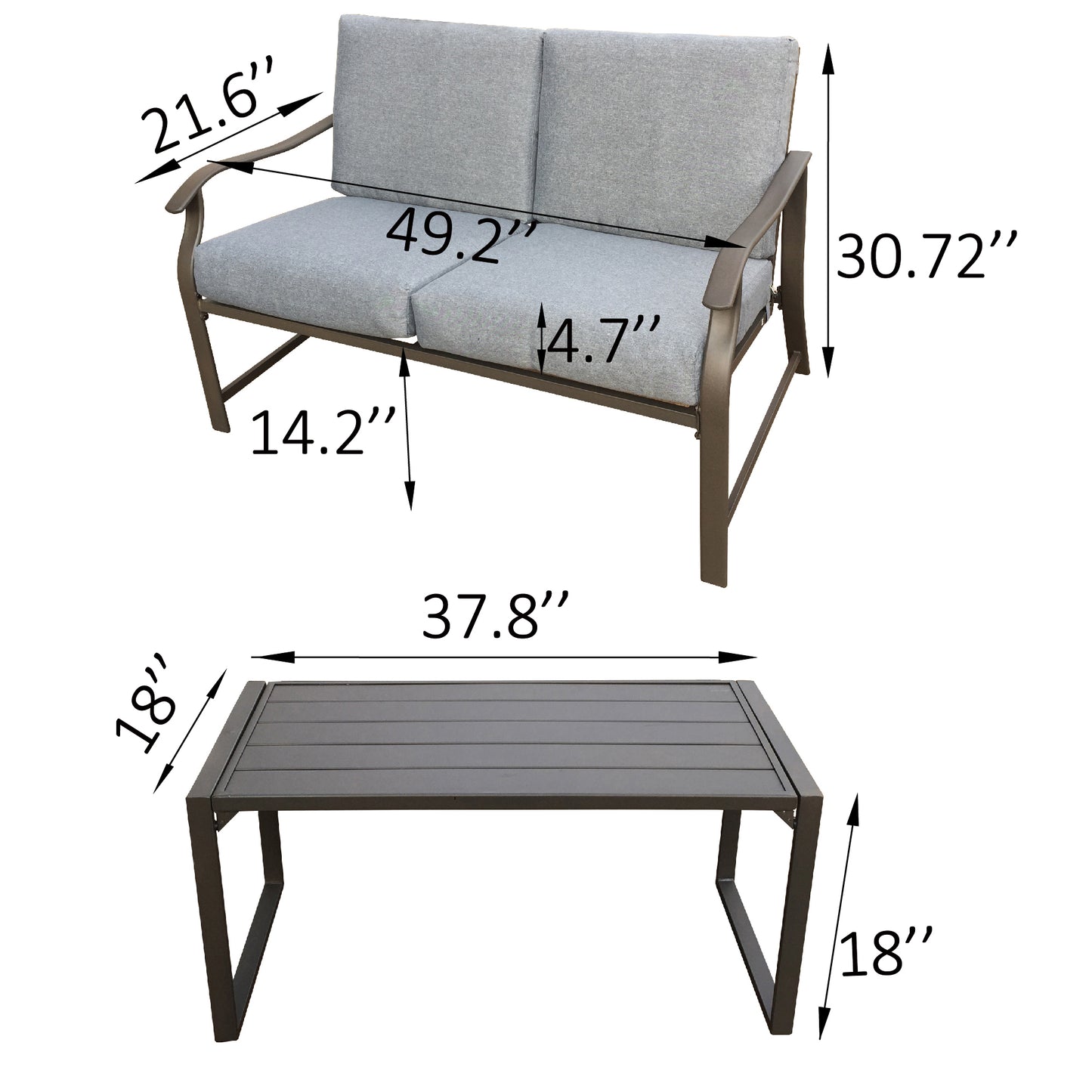 LOVESEAT AND TEAPOY  Mushroom B