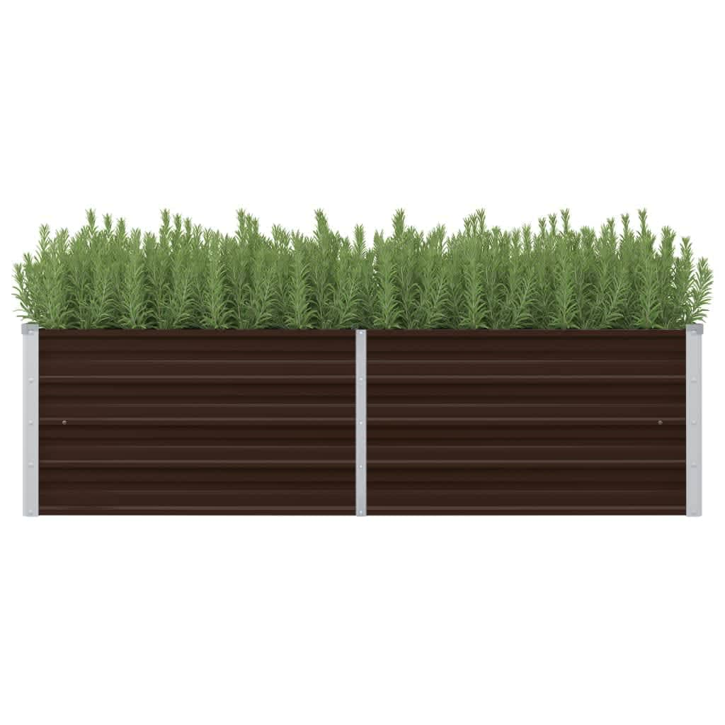 vidaXL Garden Raised Bed Brown 63"x15.7"x17.7" Galvanized Steel