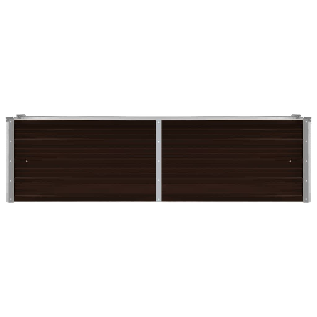 vidaXL Garden Raised Bed Brown 63"x15.7"x17.7" Galvanized Steel