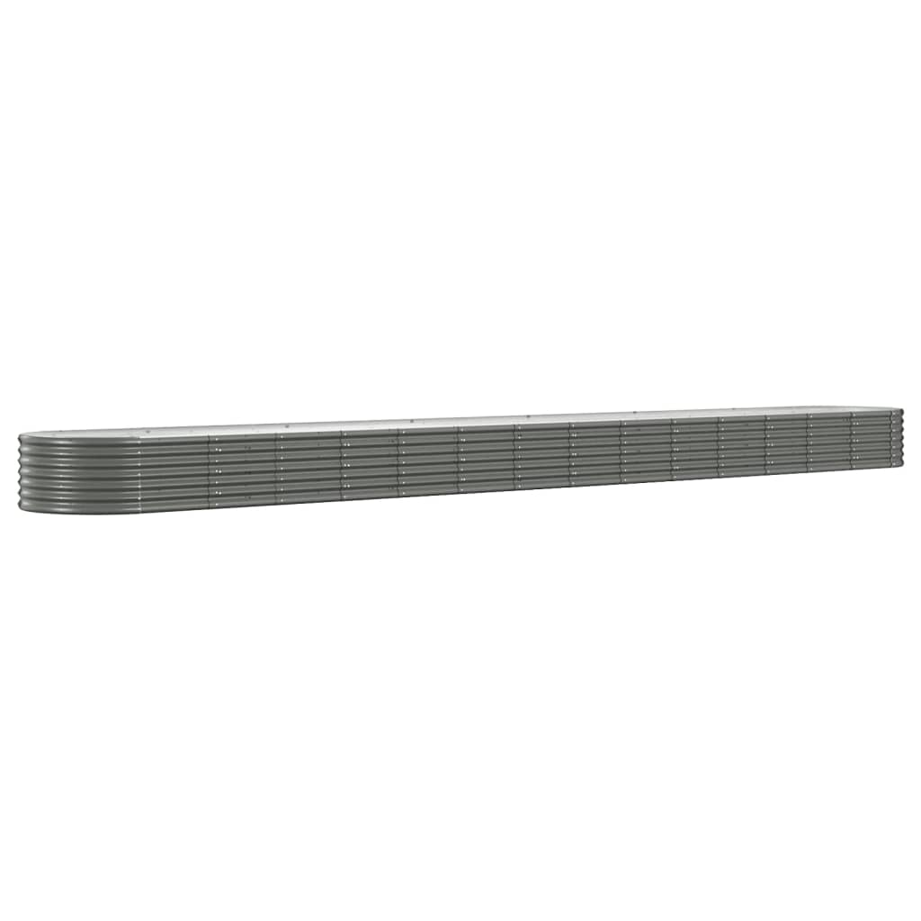 vidaXL Garden Raised Bed Powder-coated Steel 244.1"x31.5"x14.2" Gray