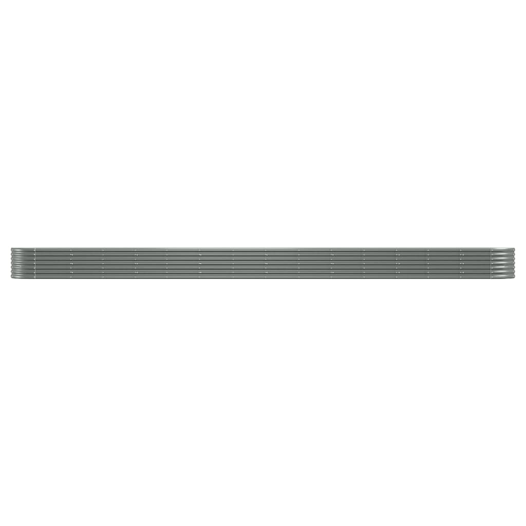 vidaXL Garden Raised Bed Powder-coated Steel 244.1"x31.5"x14.2" Gray