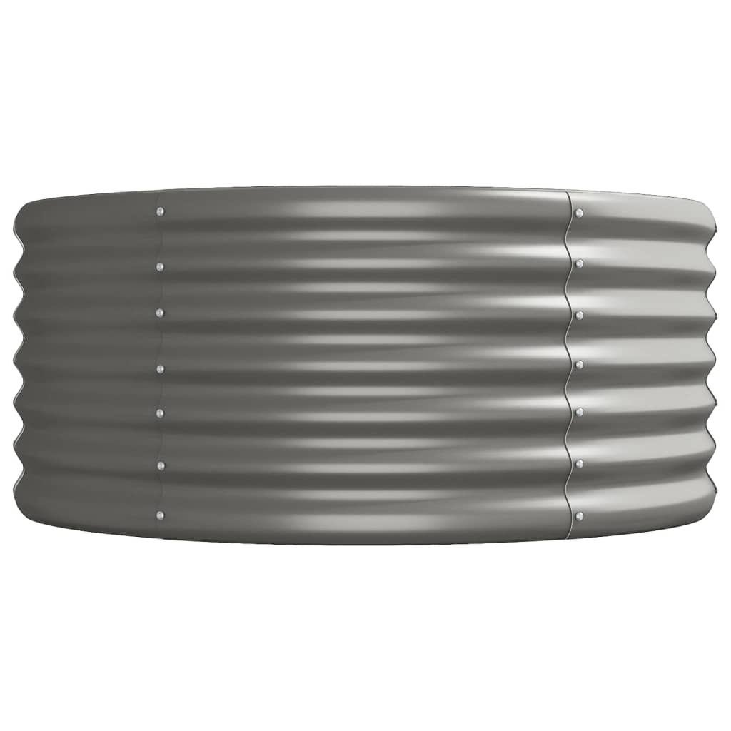 vidaXL Garden Raised Bed Powder-coated Steel 244.1"x31.5"x14.2" Gray