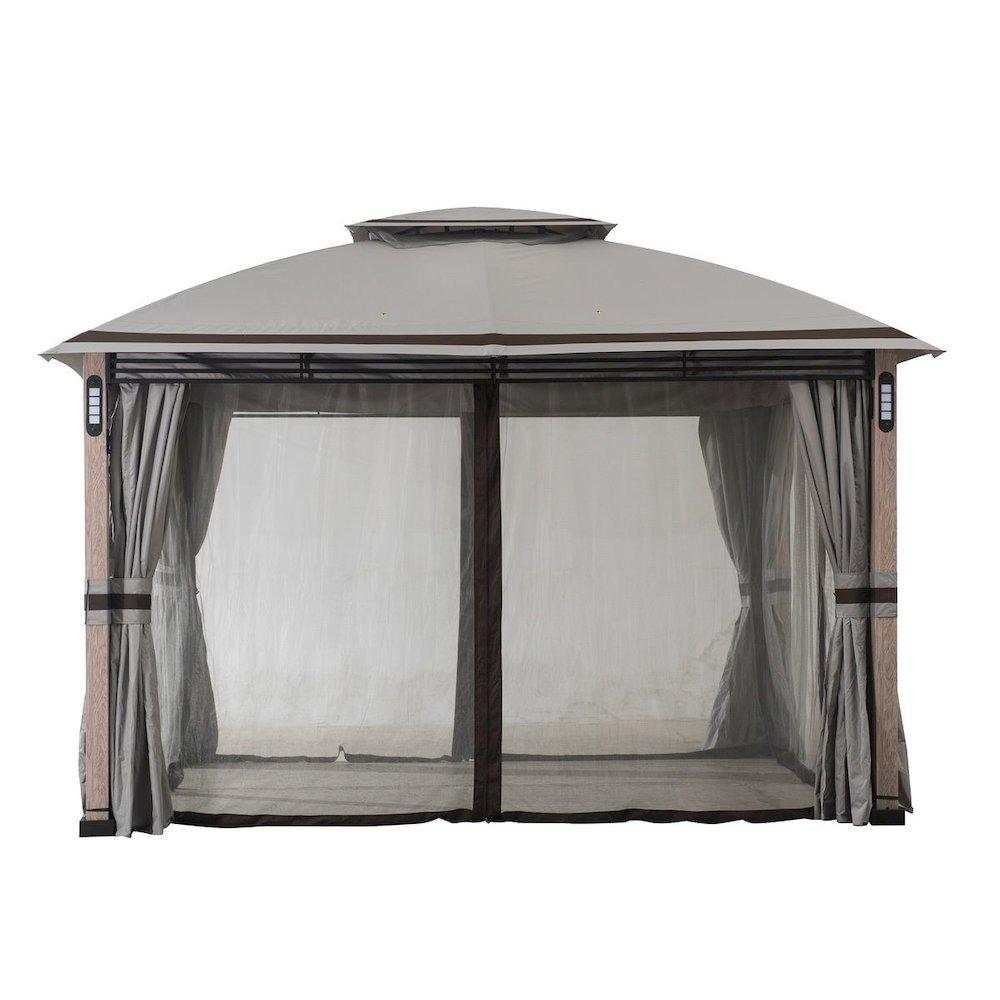 Monterey Park 2-tier Patio Gazebo with LED Lighting and Bluetooth Sound