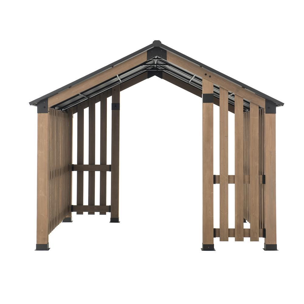 SummerCove Sienna 11 ft. x 11 ft. Cedar Wood Framed Hot Tub Gazebo with Steel Hardtop