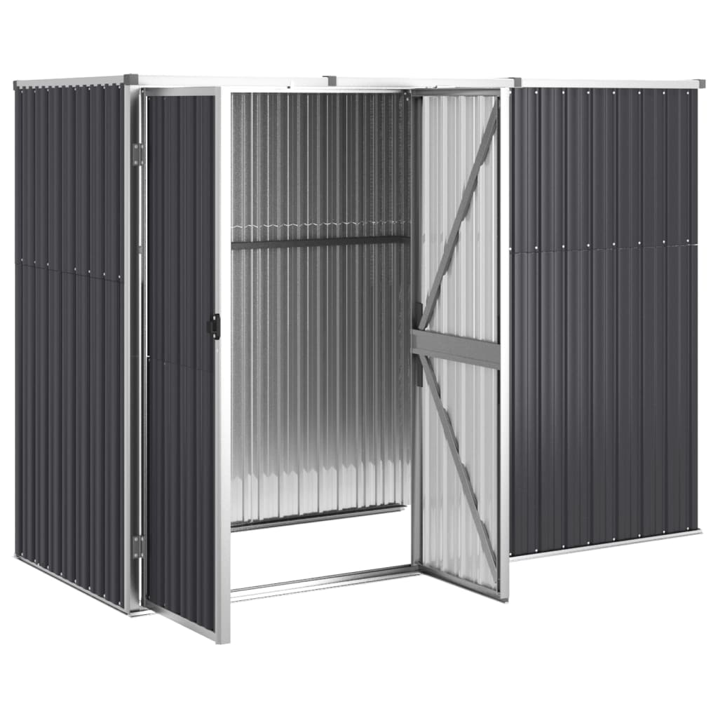 vidaXL Garden Tool Shed Anthracite 88.6"x35"x63.4" Galvanized Steel