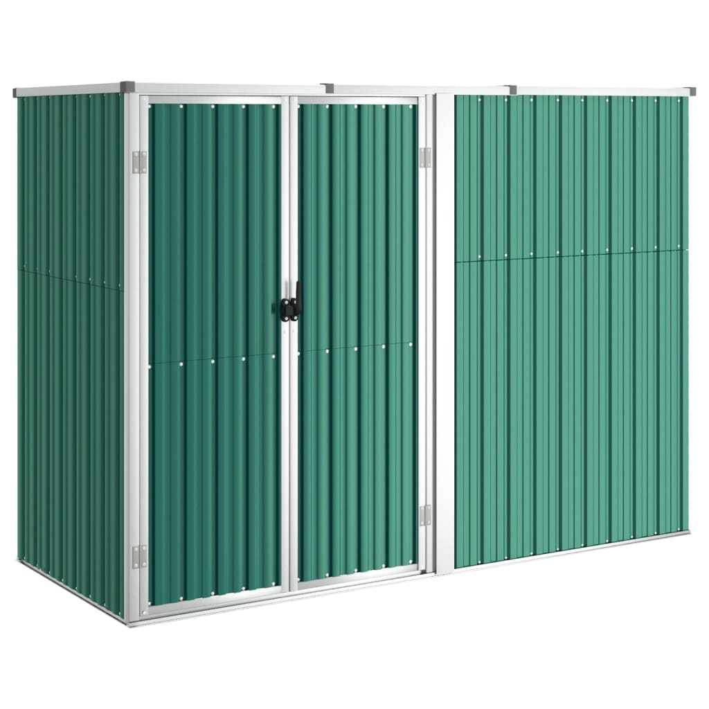 vidaXL Garden Tool Shed Green 88.6"x35"x63.4" Galvanized Steel