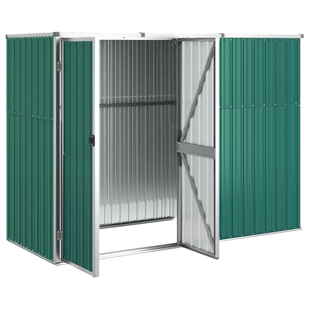 vidaXL Garden Tool Shed Green 88.6"x35"x63.4" Galvanized Steel