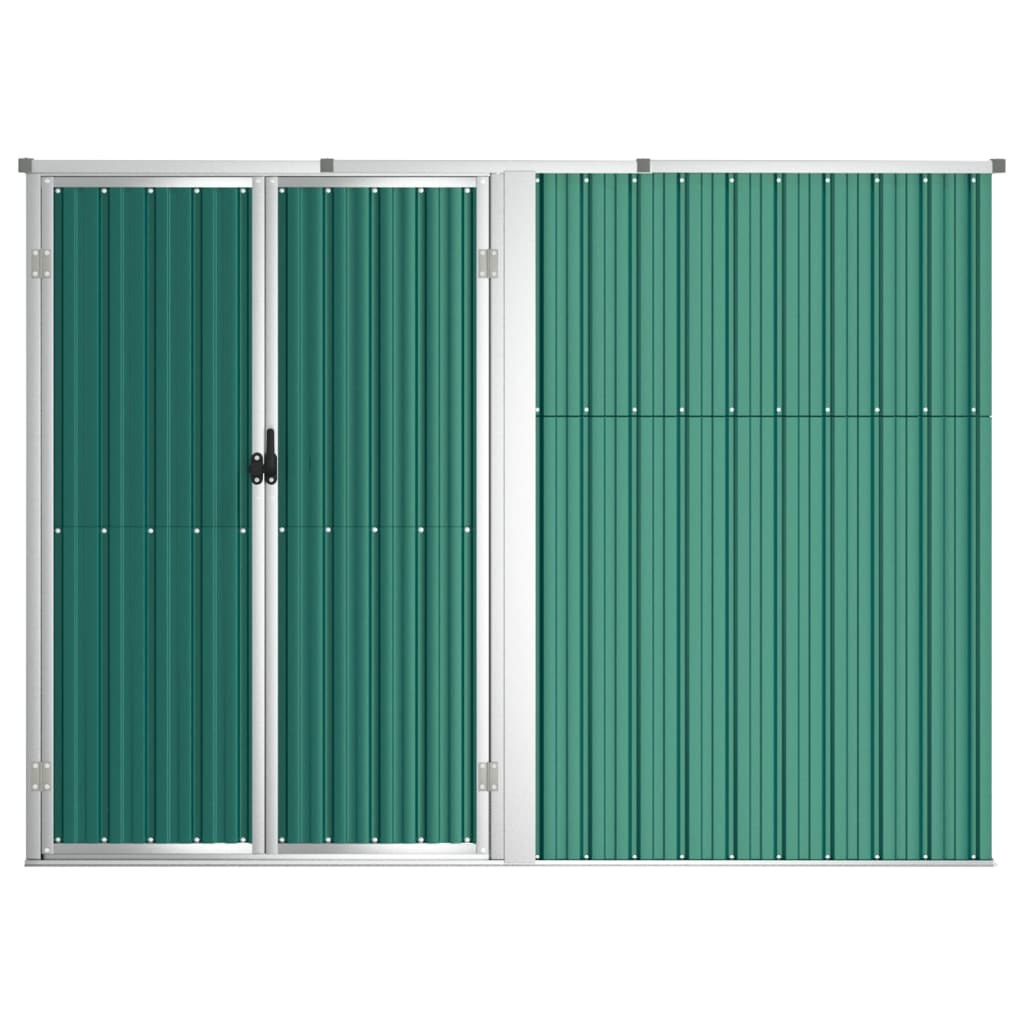 vidaXL Garden Tool Shed Green 88.6"x35"x63.4" Galvanized Steel