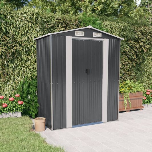 vidaXL Garden Shed Anthracite 75.6"x42.5"x87.8" Galvanized Steel