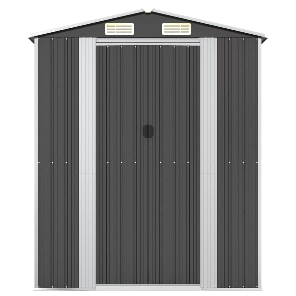 vidaXL Garden Shed Anthracite 75.6"x42.5"x87.8" Galvanized Steel