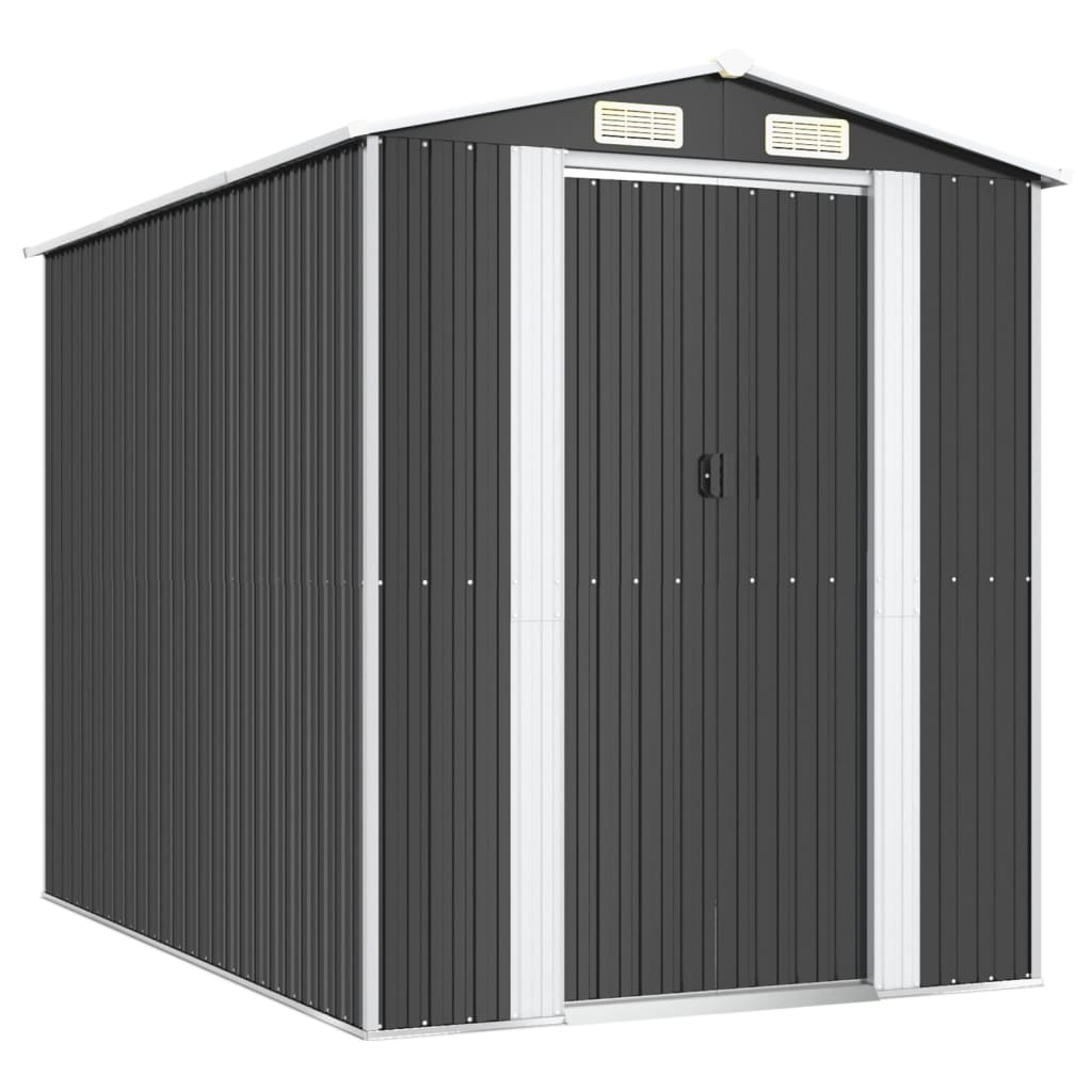 vidaXL Garden Shed Anthracite 75.6"x107.9"x87.8" Galvanized Steel