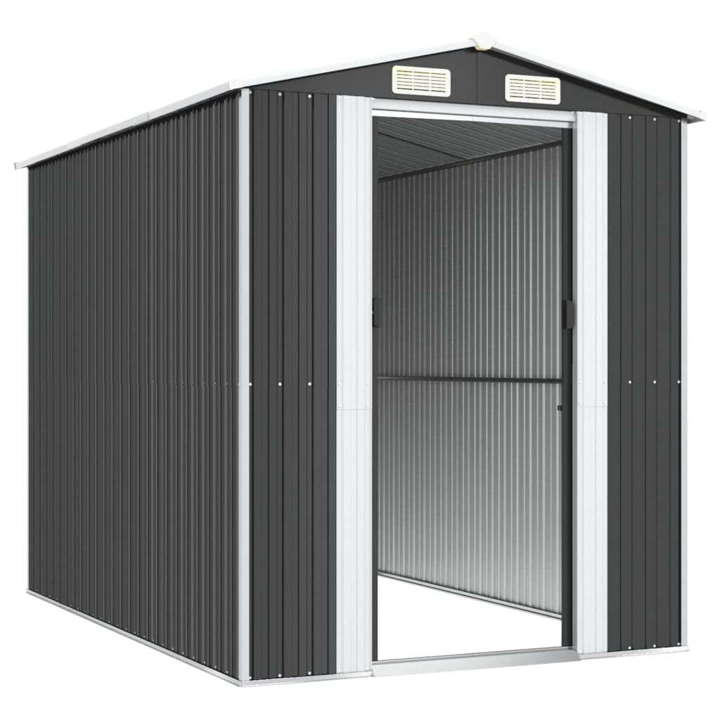 vidaXL Garden Shed Anthracite 75.6"x107.9"x87.8" Galvanized Steel