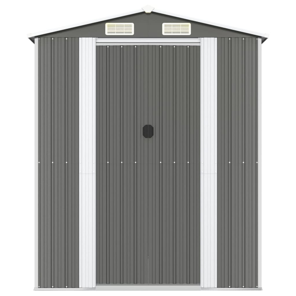 vidaXL Garden Shed Light Gray 75.6"x173.2"x87.8" Galvanized Steel