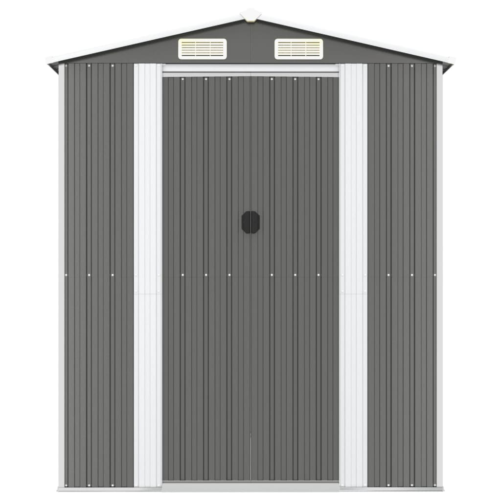 vidaXL Garden Shed Light Gray 75.6"x107.9"x87.8" Galvanized Steel