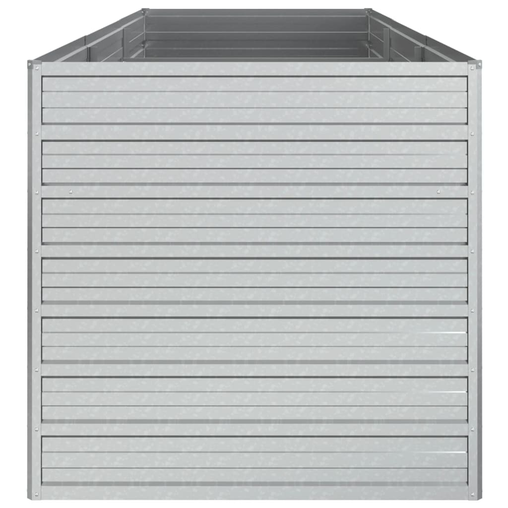 vidaXL Garden Raised Bed 94.5"x31.5"x30.3" Galvanized Steel Silver