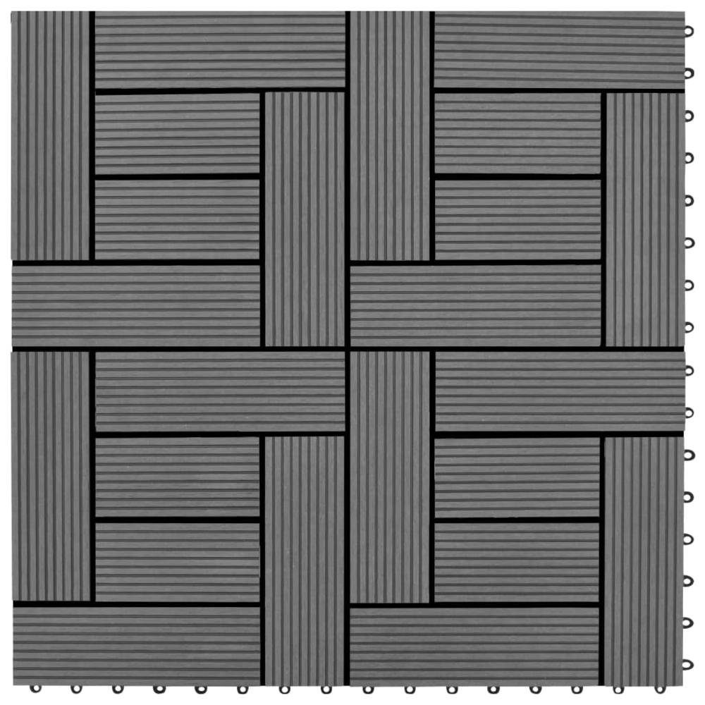 Gray 11 pcs 11.8"x11.8" Decking Tiles WPC 11 ftÂ², 41551