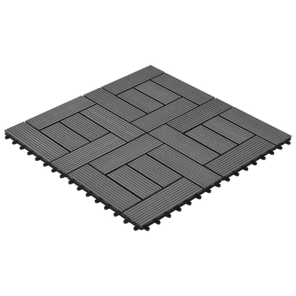 Gray 11 pcs 11.8"x11.8" Decking Tiles WPC 11 ftÂ², 41551