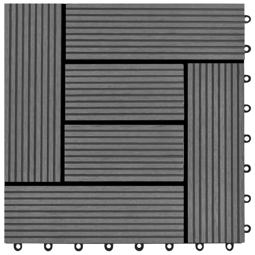 Gray 11 pcs 11.8"x11.8" Decking Tiles WPC 11 ftÂ², 41551