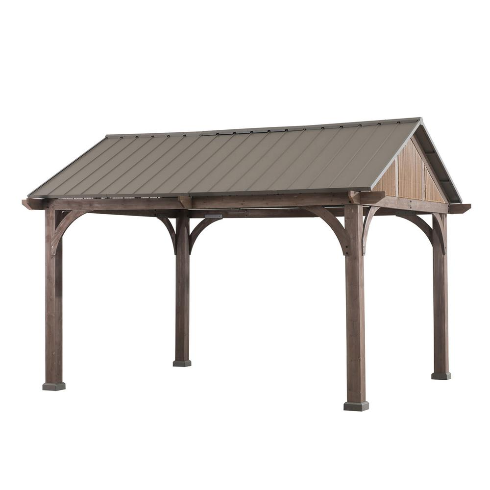 Maple Outdoor Patio Premium Cedar wood frame Gazebo with Hardtop Roof