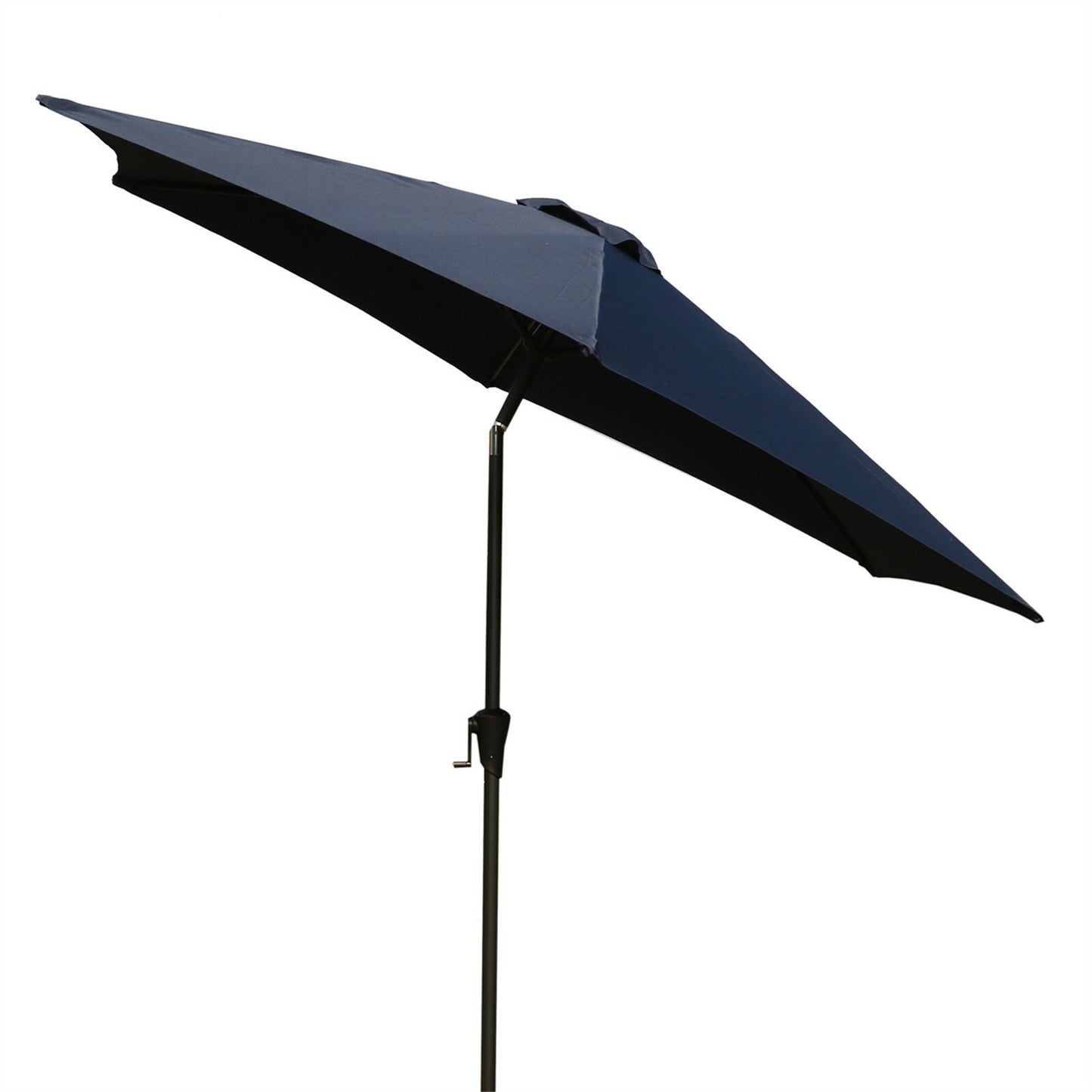 8.8 feet Outdoor Aluminum Patio Umbrella, Patio Umbrella, Market Umbrella with 42 pounds Round Resin Umbrella Base, Push Button Tilt and Crank lift, Navy Blue