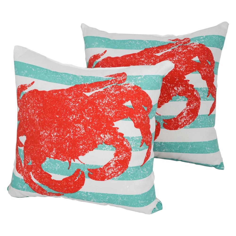 Blazing Needles 17-inch Outdoor Spun Polyester Throw Pillows (Set of 2)