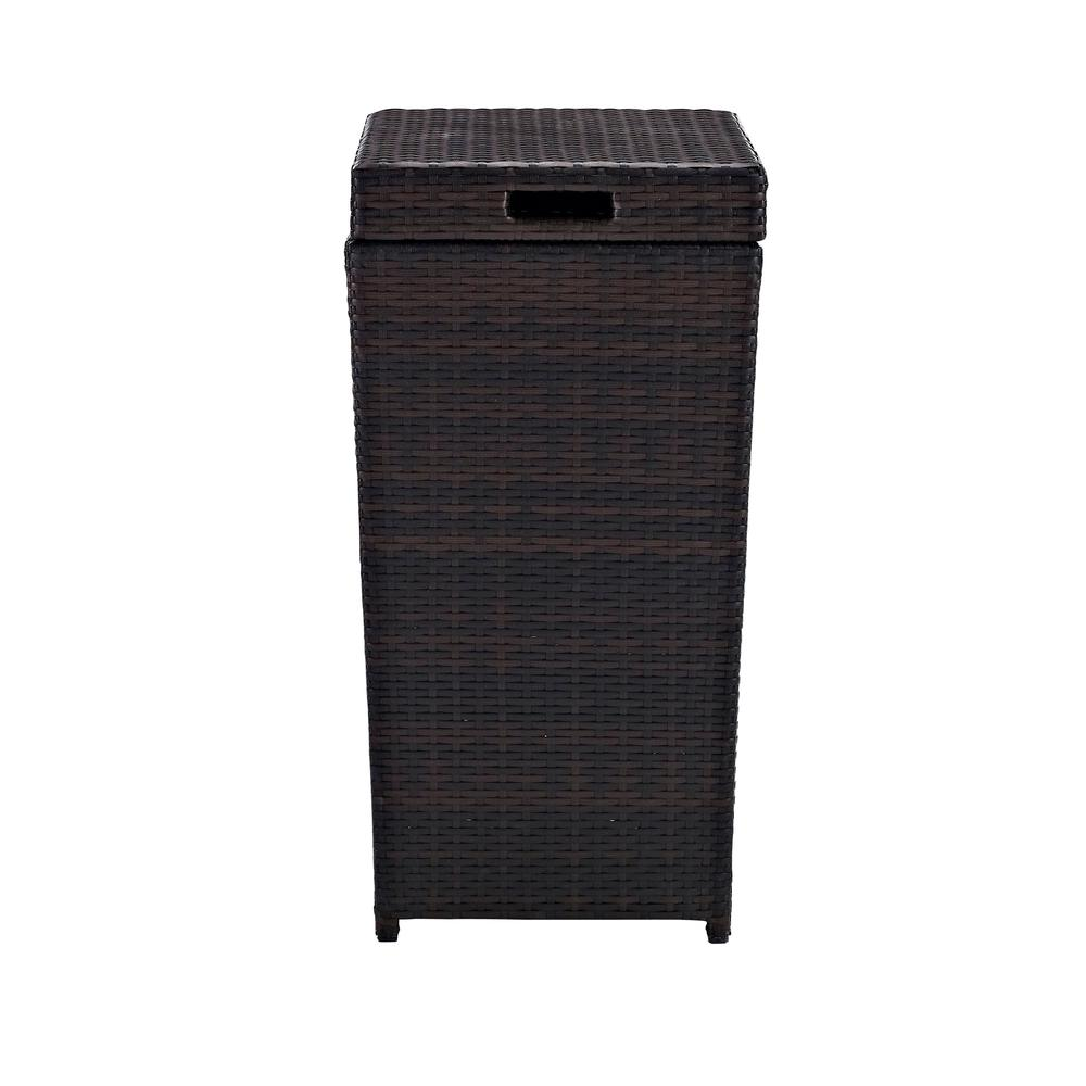 Palm Harbor Outdoor Wicker Trash Bin Brown