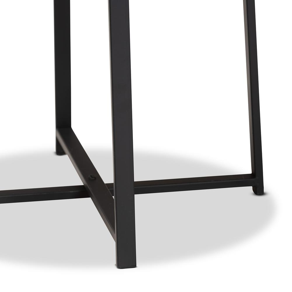 Baxton Studio Sadiya Modern Industrial Black Finished Metal Outdoor Side Table