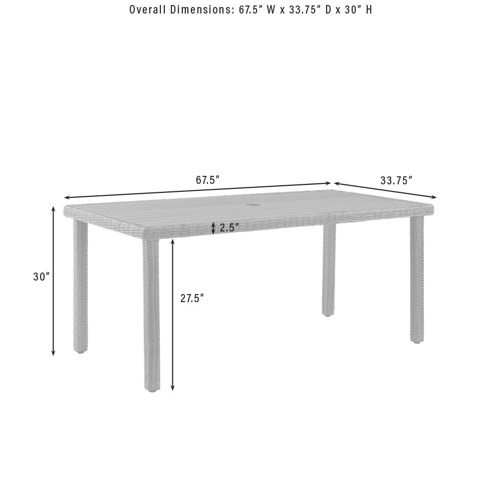 Bradenton Outdoor Wicker Dining Table Weathered Brown