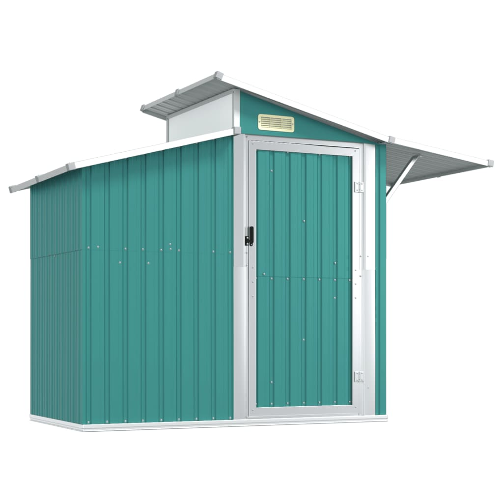 vidaXL Garden Shed Green 106.3"x51.2"x82.1" Galvanized Steel