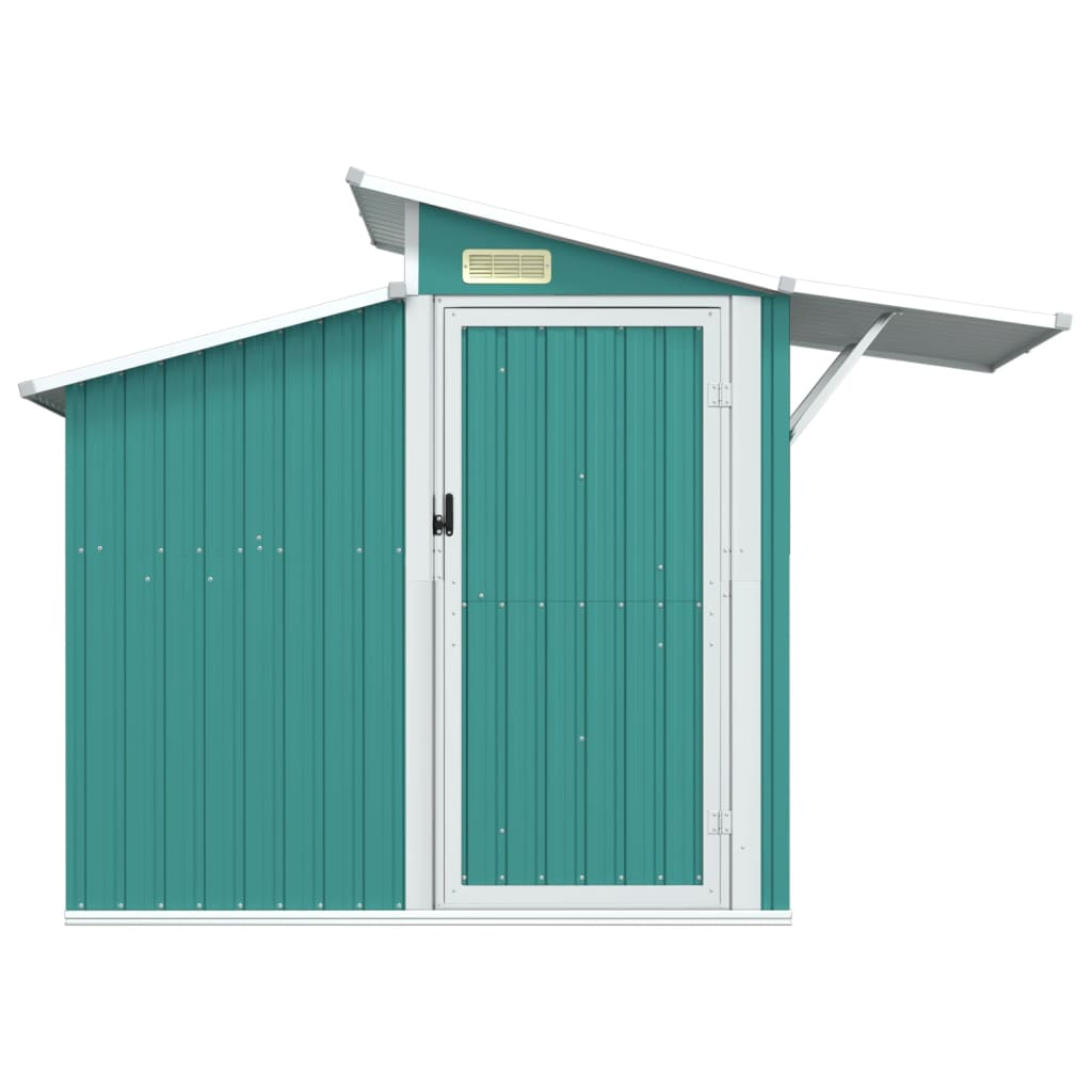 vidaXL Garden Shed Green 106.3"x51.2"x82.1" Galvanized Steel