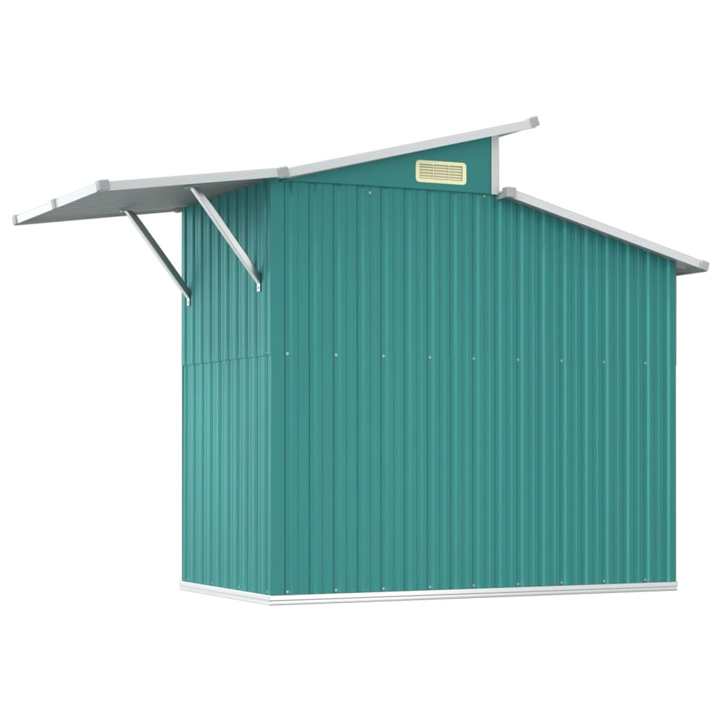 vidaXL Garden Shed Green 106.3"x51.2"x82.1" Galvanized Steel