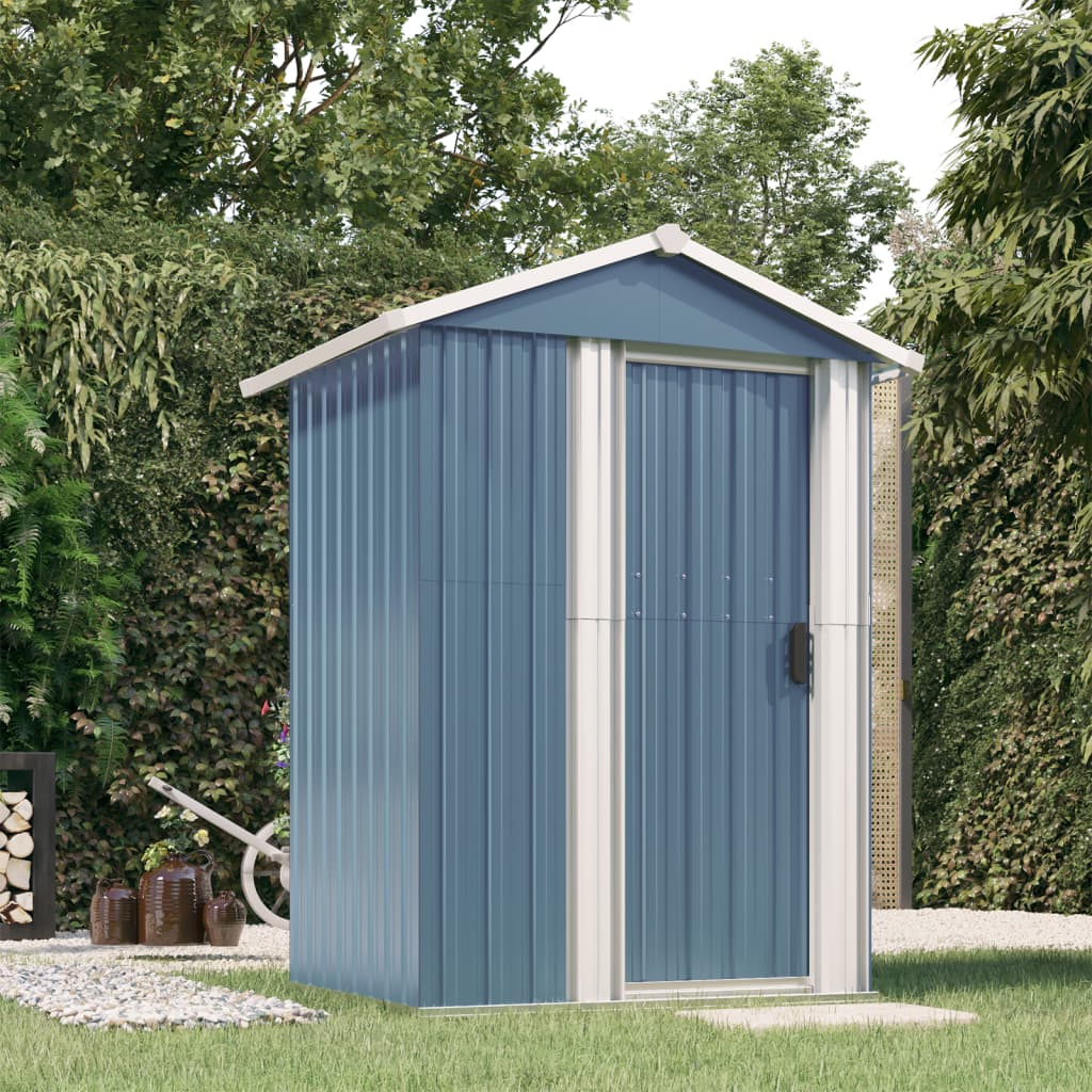 vidaXL Garden Shed Gray 49.6"x38.4"x69.7" Galvanized Steel