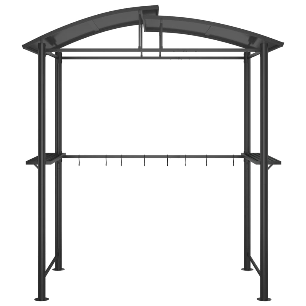 vidaXL BBQ Gazebo with Side Shelves Anthracite 82.7"x44.9"x90.6" Steel