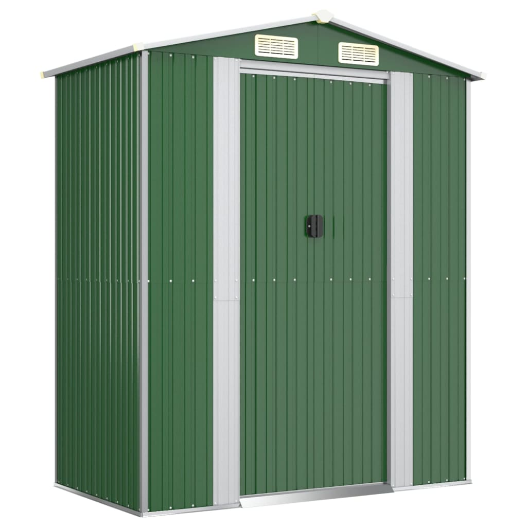 vidaXL Garden Shed Green 75.6"x42.5"x87.8" Galvanized Steel