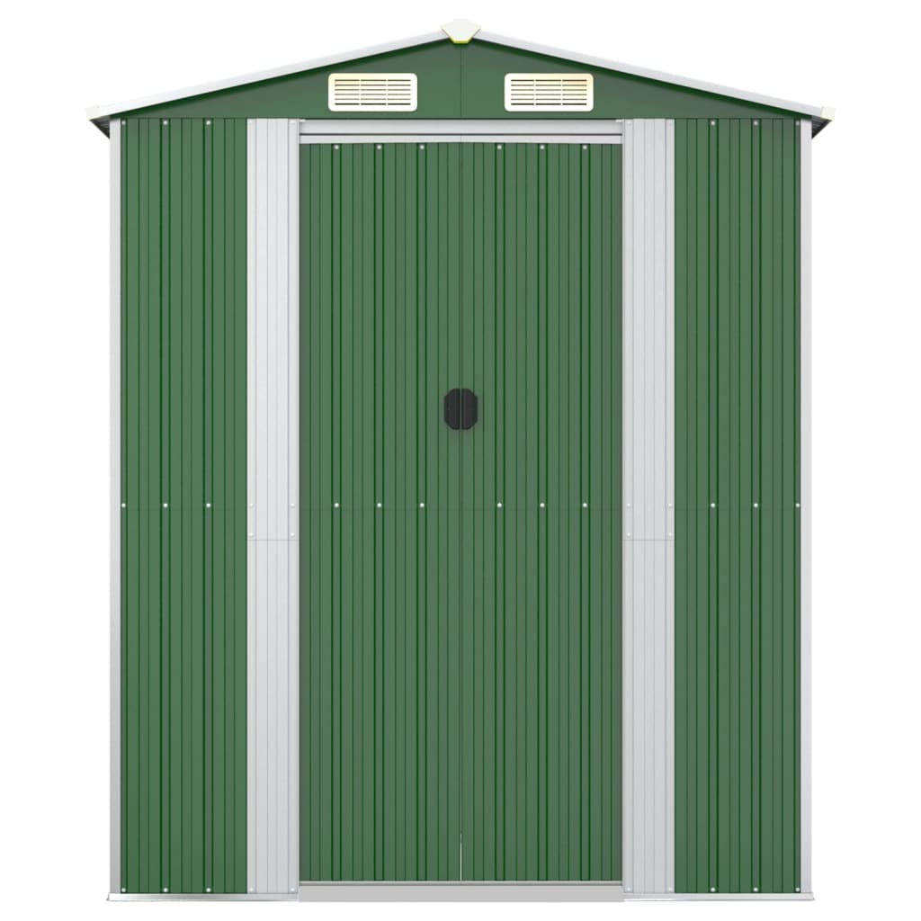 vidaXL Garden Shed Green 75.6"x42.5"x87.8" Galvanized Steel