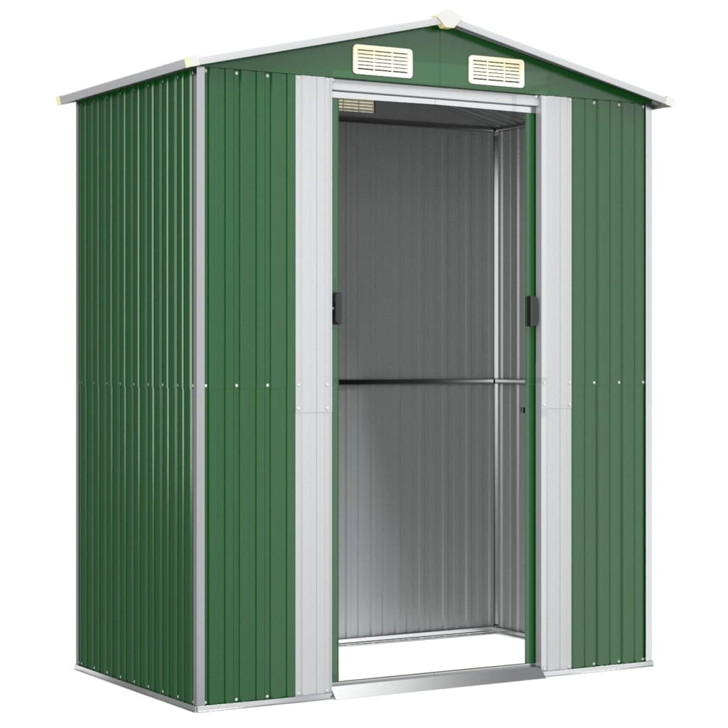 vidaXL Garden Shed Green 75.6"x42.5"x87.8" Galvanized Steel