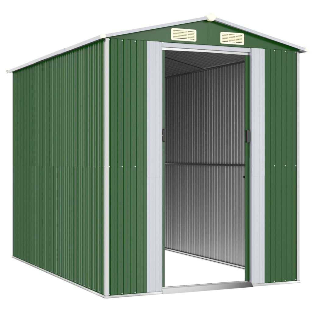 vidaXL Garden Shed Green 75.6"x107.9"x87.8" Galvanized Steel