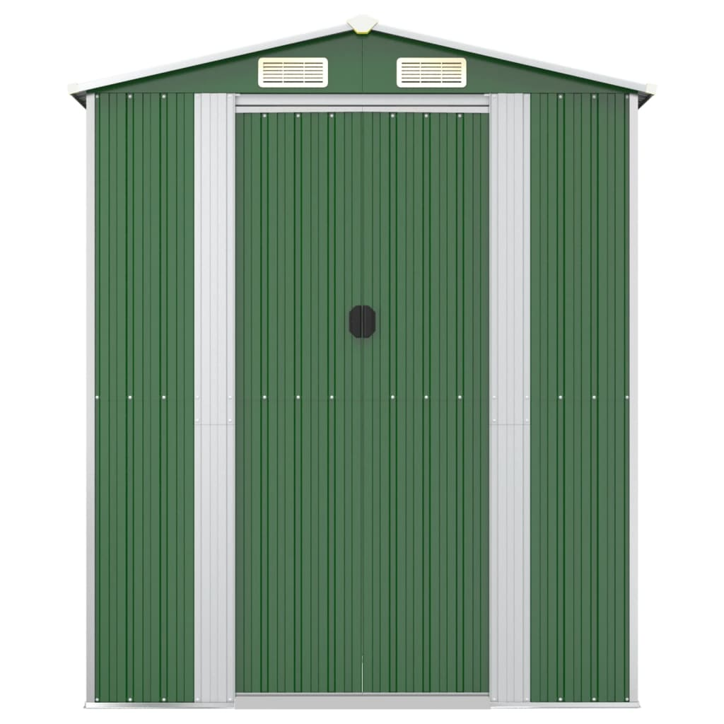 vidaXL Garden Shed Green 75.6"x107.9"x87.8" Galvanized Steel