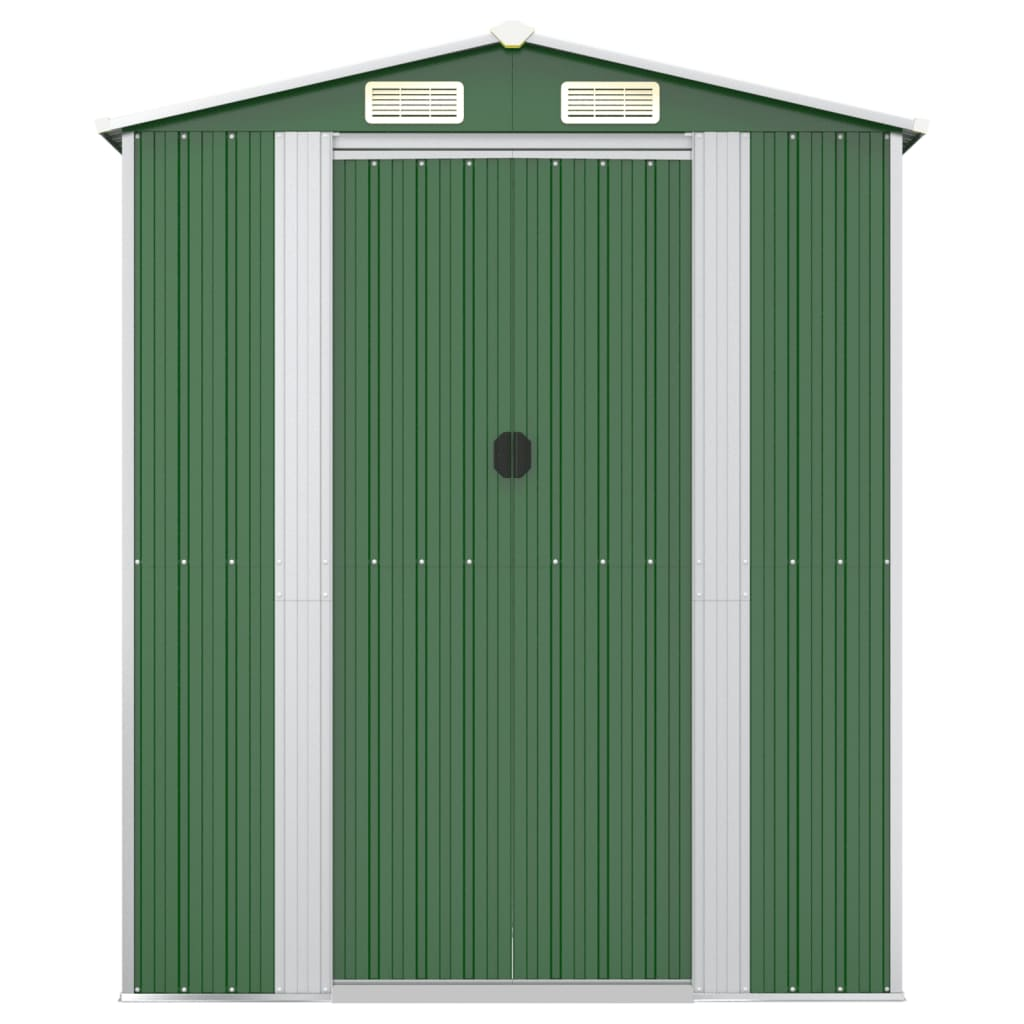 vidaXL Garden Shed Green 75.6"x173.2"x87.8" Galvanized Steel