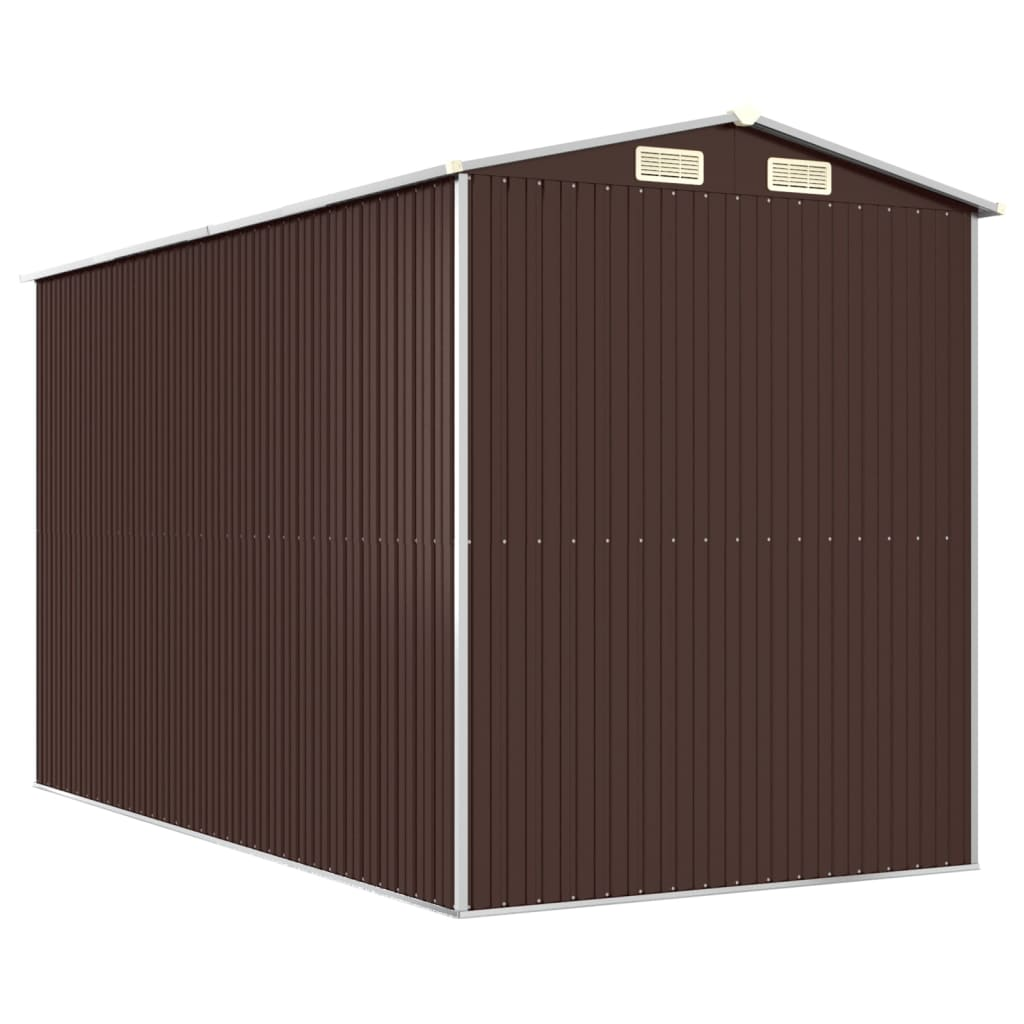 vidaXL Garden Shed Dark Brown 75.6"x140.6"x87.8" Galvanized Steel