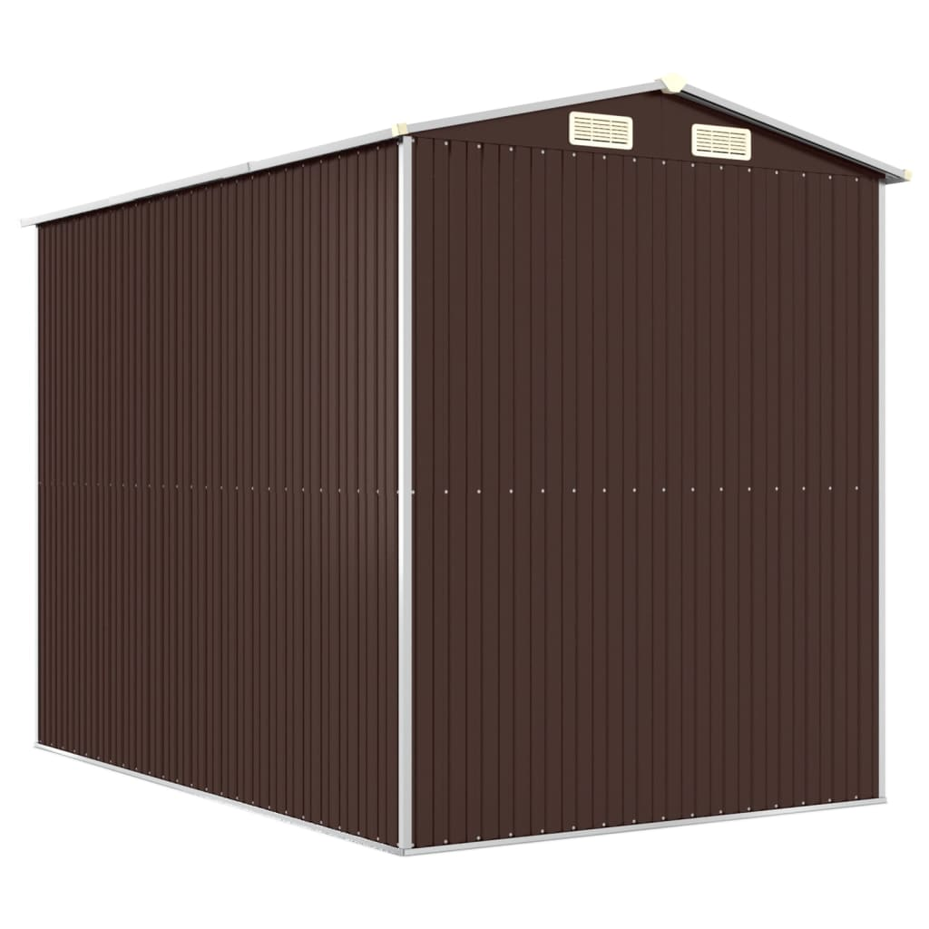 vidaXL Garden Shed Dark Brown 75.6"x107.9"x87.8" Galvanized Steel