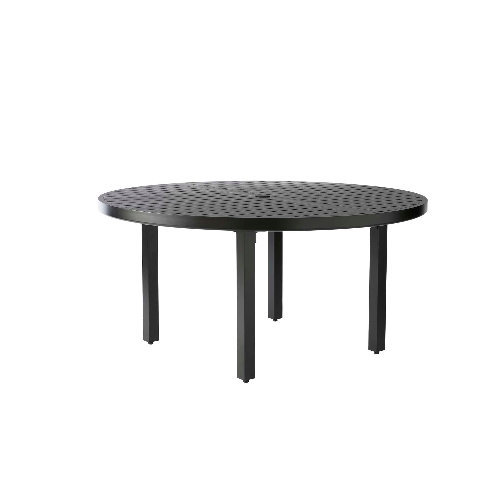 60 inch round outdoor patio dining table umbrella Trinidad 3000 Series 60 Inch Round Umbrella Dining Table – Planson Outdoors