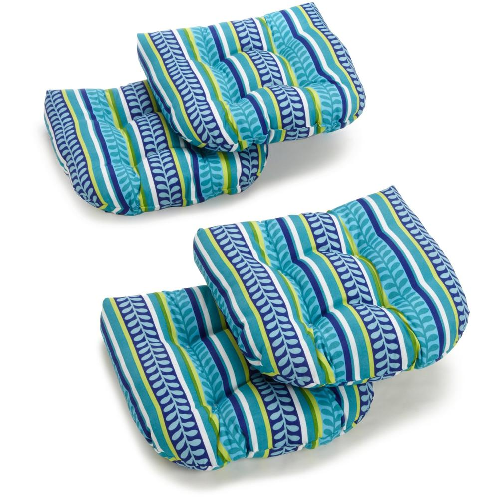 19-inch U-Shaped Spun Polyester Outdoor Tufted Dining Chair Cushions (Set of 4)