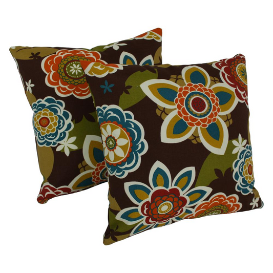 Blazing Needles 17-inch Outdoor Knife Edge Throw Pillows (Set of 2)