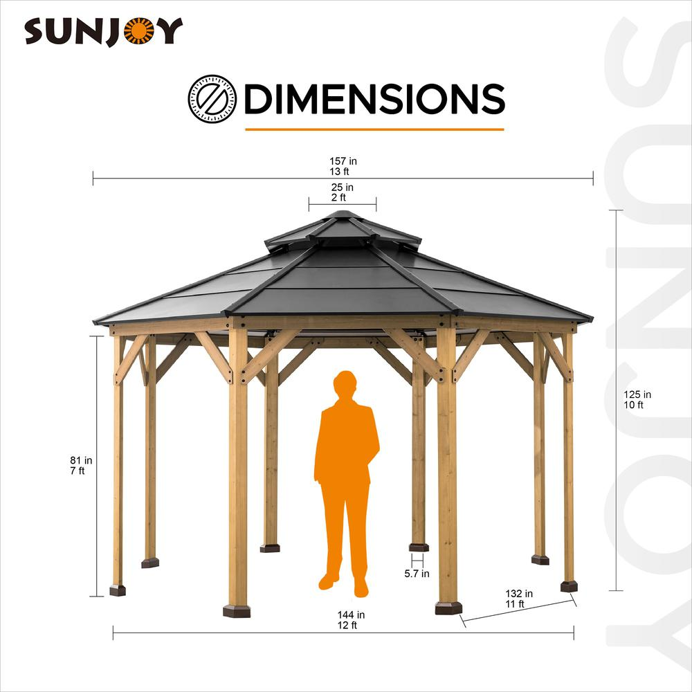 Ion Collection 13 x 13 ft. Cedar Framed Octagon Gazebo