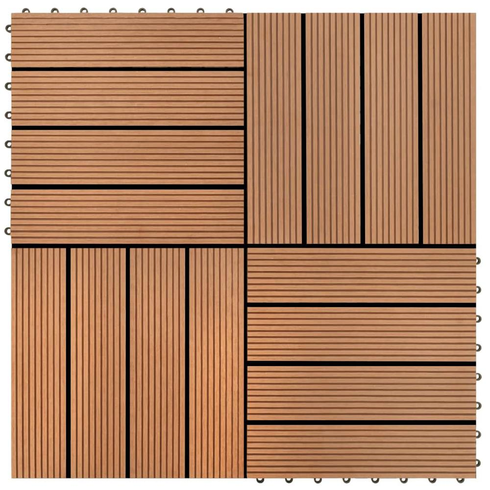 WPC Tiles 11.8"x11.8" 11 pcs 11 ftÂ² Brown, 40825